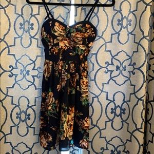 Navy Blue Flower Dress